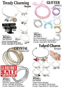 Charming-Trendy-Tubed Charm-Glitter-Crystal Bangle